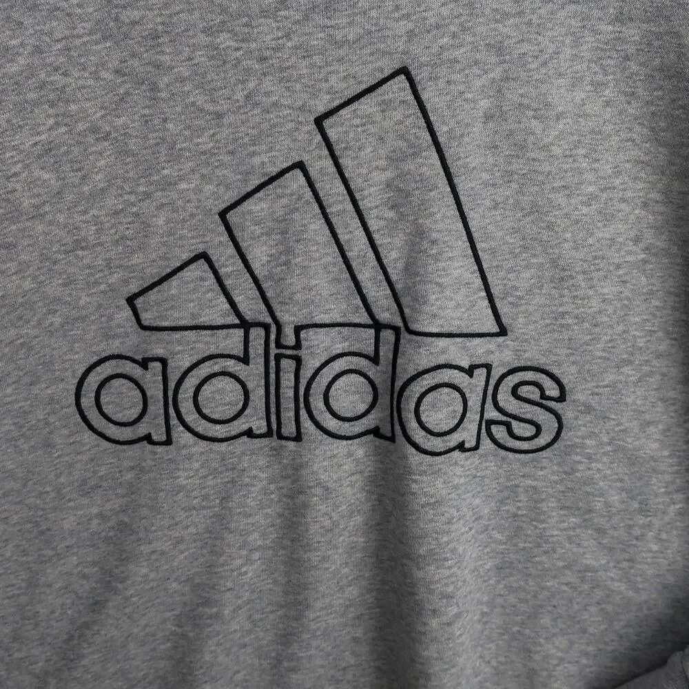 Adidas Men's XL Gray Logo Crewneck Sweatshirt Organic Cotton Pullover